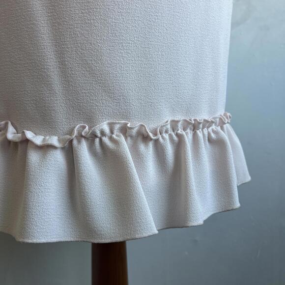 Karl Lagerfeld Paris Womens Blush Pink Shift Dress Size 2 Sleeveless Ruffle Trim - Picture 4 of 13